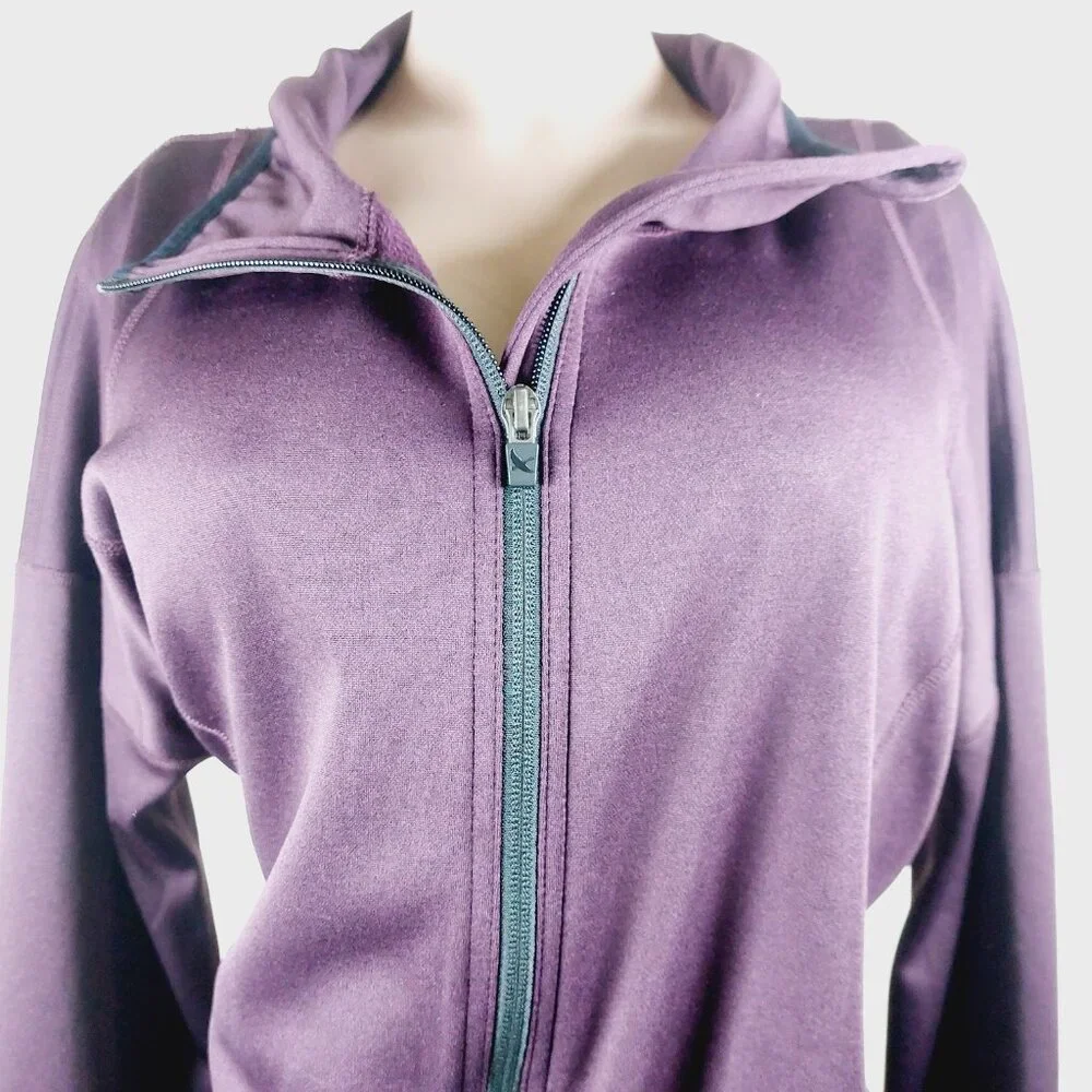 Eddie Bauer Women's Purple Long Sleeve Casual Full Zip Thermal Fleece Jacket 2XL